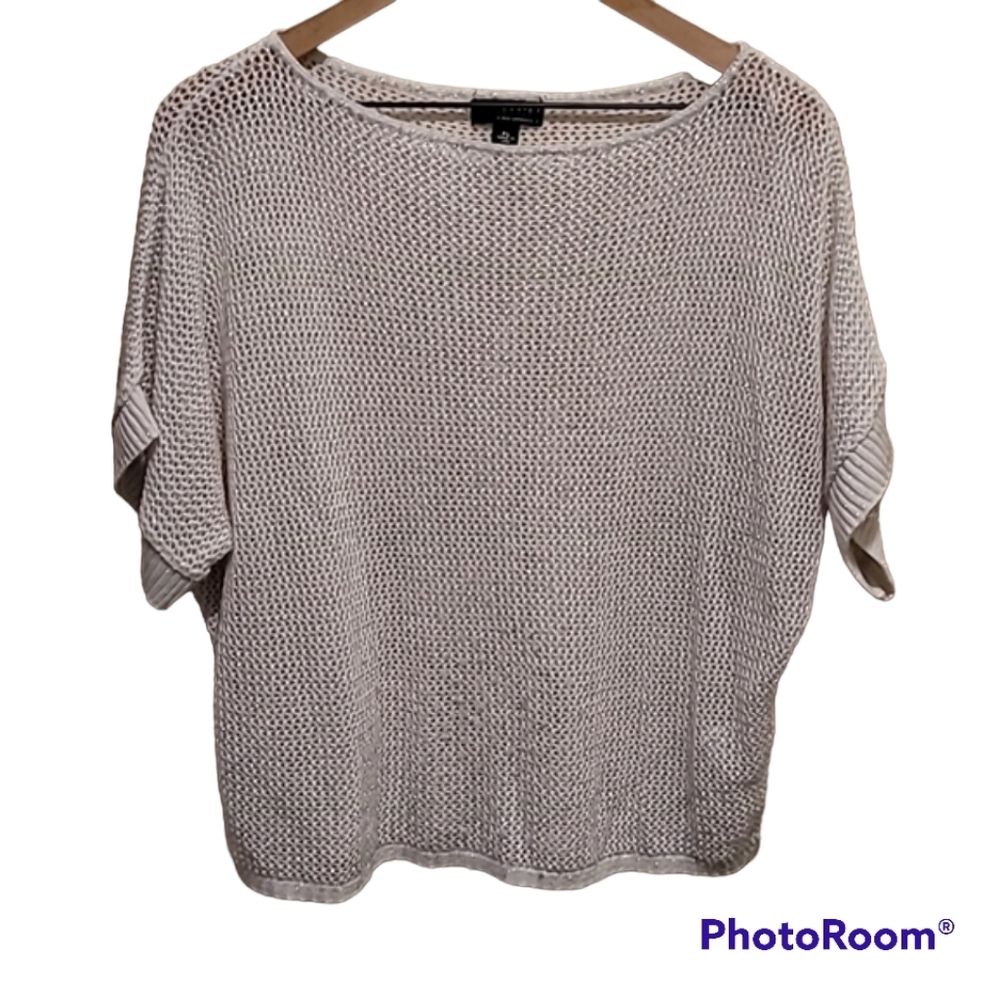 𝅺a.n.a white and metallic mesh top size PL
